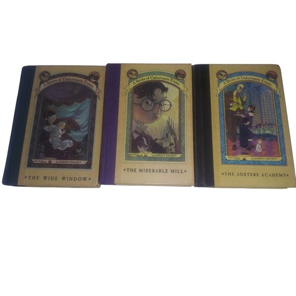 Lemony Snicket A Series of Unfortunate Events 3, 4, 5 Hardcover Book Lot - Picture 2 of 12